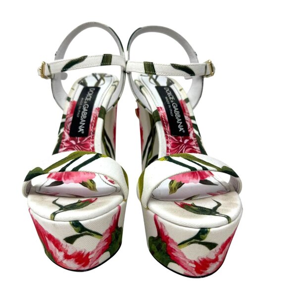 Dolce & Gabbana floral-print platform sandals Womens Size 37 7 With Box - Picture 7 of 15